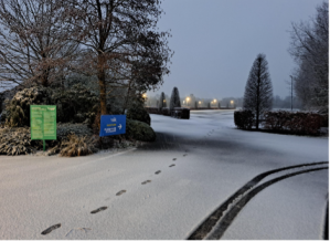 Emerald Park car park snow